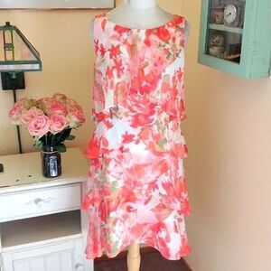 S.L.Fashions Floral Tiered Dress